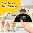 thumbnail image 6 of Xutumm 1.25 QT Compressor Ice Cream Maker, No Pre-Freezing Frozen Dessert Machine with Self-Cleaning, LED Display, Adjustable Hardness, Stainless Steel Bowl, White, 6 of 7