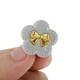 thumbnail image 3 of Accesorios de zapatos de moda con charms de cordones en forma de flor y lazo, tono plateado y gris, 3 of 5