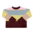 thumbnail image 4 of zaveiop Womens Color Block Cropped Sweaters 2025 Winter Trendy Casual Oversized Y2k Going out Striped Pullover Tops (Grey, XL), 4 of 5