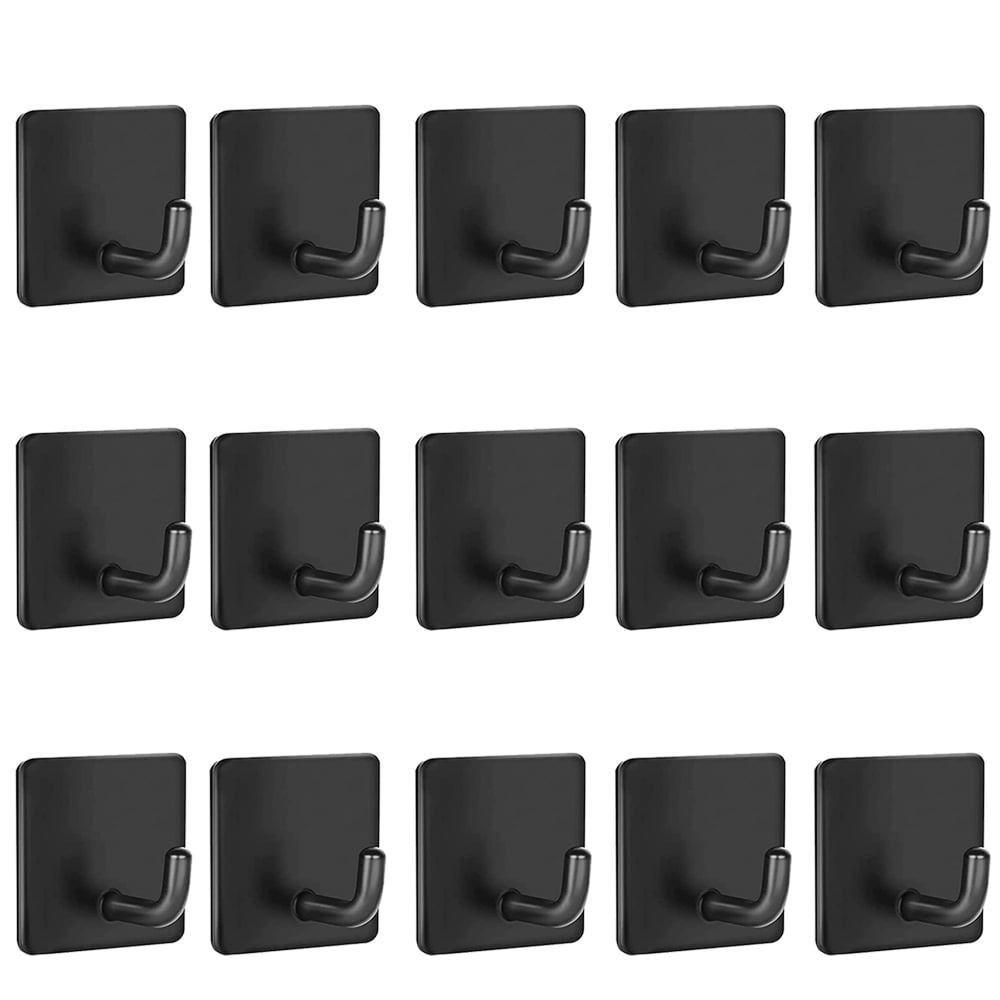 15Pack Adhesive Hooks, Wall Hanger Towel Hooks Heavy Duty Hooks for