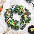 thumbnail image 1 of Corona de huevos de Pascua para la puerta de entrada | Guirnalda decorativa de primavera de plástico verde de 15.75 pulgadas | Tapices de pared tejidos a mano inspirados en la naturaleza |, 1 of 6