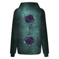thumbnail image 5 of VEKDONE Womens Hoodie Sweatshirts 2025 Clearance Sale Flower Graphic Loose Fit Blouse with Pockets Fall Long Sleeve Drawstring Hooded Pullover Top Light Blue L, 5 of 5