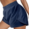 thumbnail image 7 of SELONE Womens Cargo Shorts Elastic Waist Summer Cropped Lined Casual Shorts with Pockets Solid Beach Clothes Blue L, 7 of 7