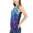 thumbnail image 3 of Women's Sequin Sleeveless Glitter Gradient Tank Club Party Vest Top, Large, 3 of 5