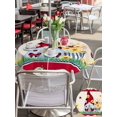 thumbnail image 5 of Outdoor Tablecloths with Umbrella Hole & Zipper, Gnomes Flowers Round Tablecloths 60 Inch, Spring Farmhouse Botanical Floral Striped Waterproof Table Cloth, Patio/Pool/Picnic Table Covers, 5 of 8