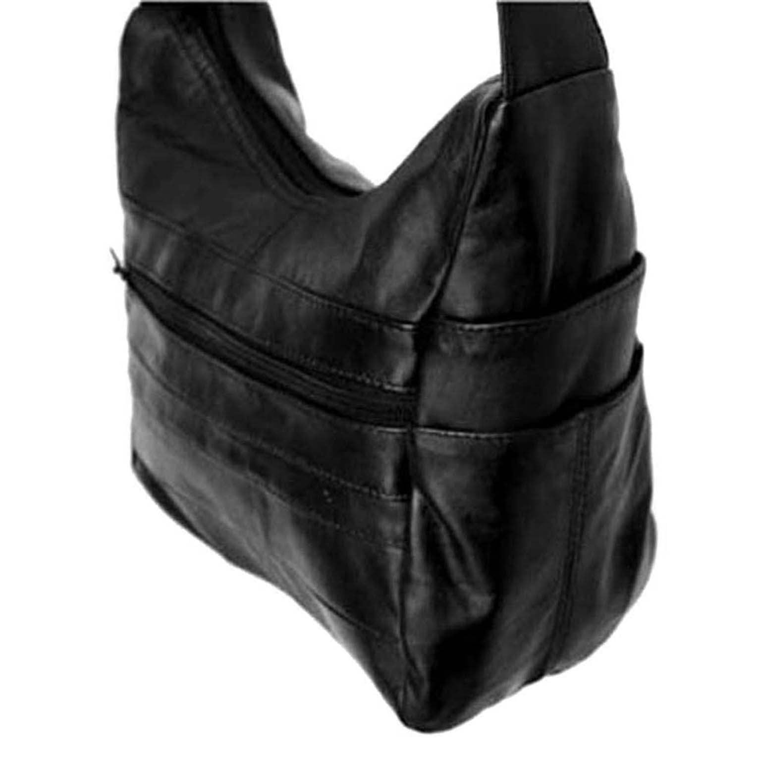 Women's Leather Medium Cross Body Purse Shoulder Ladies Handbag with Many Pockets