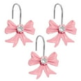 thumbnail image 4 of Set of 12PCS Pink Bow Knot Decorative Shower Curtain Hooks, Cute Art Deco  Resin Stainless Steel Girls Room Bath Rings Bathroom Bedroom Hangers Accessories, 4 of 5