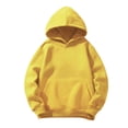 thumbnail image 4 of Xudanell Girls Hoodie Trendy Cute Hooded Sweatshirt with Pocket Baggy Kids Pullover Winter 2025 Back to School Clothes Teens (5-6 Years, Yellow), 4 of 5