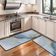 thumbnail image 3 of Kitchen Rugs Sets Of 2,Blue Marble Gold Wave Pattern Anti Fatigue Kitchen Mat Rugs Non Slip Washable,Decorative Kitchen Floor Mats for Kitchen,Sink,Laundry,17"x47"+17"x47", 3 of 5