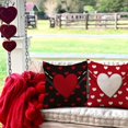 thumbnail image 2 of Valentine''s Day Pillow Covers 20x20 Inch Set of 2 Big Red Hearts Small Red Hearts Decor Black Throw Pillow Covers Valentine''s Day Cushion Case Decoration for Sofa Couch 53D, 2 of 6