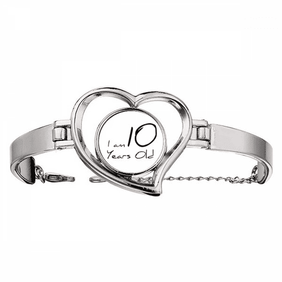 I am 10 years old Age Young Bracelet Heart Jewelry Wire Bangle