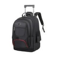thumbnail image 2 of Mochila con ruedas, bolsa de gran capacidad, bolsa tipo maleta para acampar, viajes y negocios negro, 2 of 9