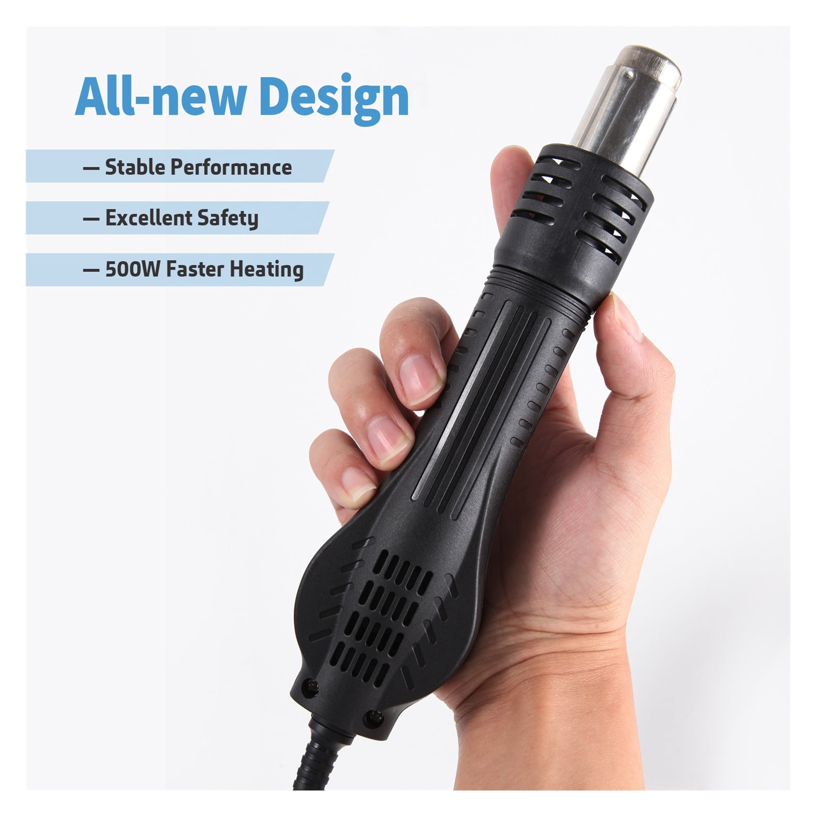 858D Digital Hot Air Rework Station Kit, SMD Heat Gun with 3 Nozzles