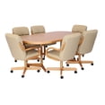 thumbnail image 3 of Caster Chair Company 7-Piece 42x[54/72] Caster Dining Set Wood Edge Laminate Table Top & Desert Chairs, 3 of 28