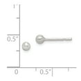 thumbnail image 3 of Sterling Silver Brushed 3mm Ball Post Earrings, 3 of 3
