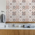 thumbnail image 1 of Walplus Peel and Stick Backsplash Menara Pink and Grey Cement Moroccan Wall Tile Decals 120 Pcs 6" x 6", 1 of 3