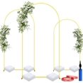 thumbnail image 1 of Juego de 3 Soporte de Arco de Fondo Marco de Metal Estable para Boda Kit Estructura Arco con Base Rellenable Metálico para Globos de Fiesta Decoraciónes para Bodas Ceremonia Cumpleaños, 1 of 4