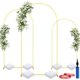 thumbnail image 1 of Juego de 3 Soporte de Arco de Fondo Marco de Metal Estable para Boda Kit Estructura Arco con Base Rellenable Metálico para Globos de Fiesta Decoraciónes para Bodas Ceremonia Cumpleaños, 1 of 4