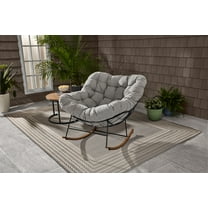Better Homes & Gardens Marlow Papasan Outdoor Rocking Chair, Gray