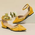 thumbnail image 4 of YDN Women Cute Pearl Chains D'orsay Pumps Ankle Strap Low Block Heels Pointy Toe Shoes Dress Party Wedding Size 11 Yellow, 4 of 4