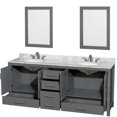 thumbnail image 2 of Wyndham Collection Sheffield 80" Wood Double Bathroom Vanity in Dark Gray/White, 2 of 3