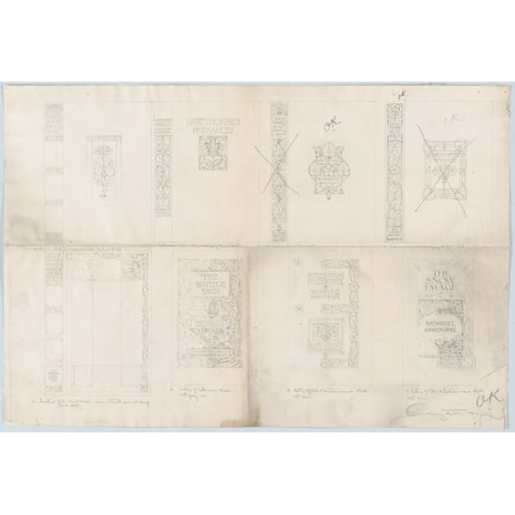 Cover Designs for Hawthornes Romances, published by Thomas Y. Crowell Poster Print by Bertram Goodhue (American, Pomfret, Connecticut 1869 �1924 New York) (18 x 24)