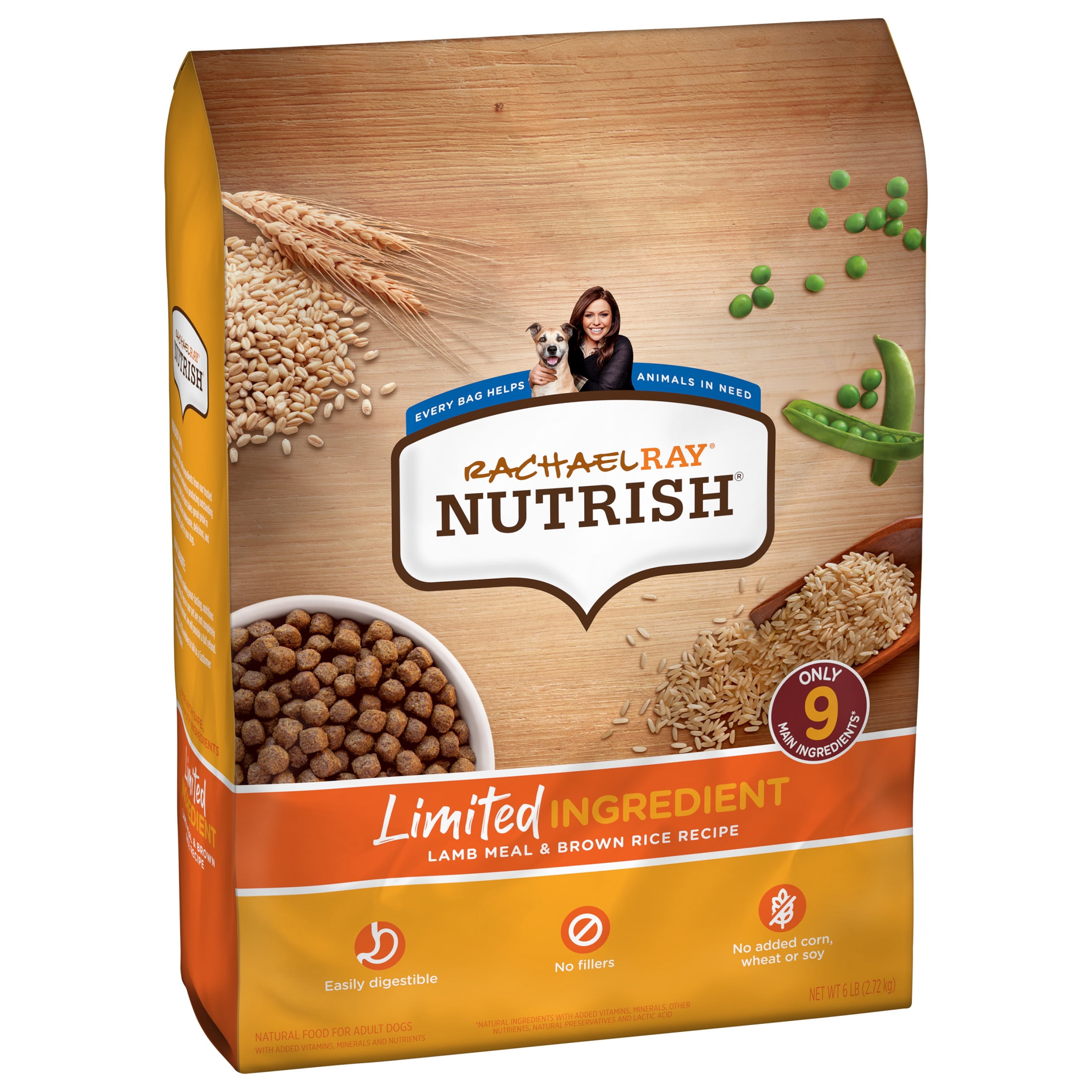 Rachael Ray Nutrish Limited Ingredient Lamb Meal & Brown Rice Recipe Dry Dog Food, 6 lb. Bag