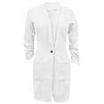thumbnail image 5 of Jalioing Mid-Lenth Blazer for Women Open Front Lapel Solid Color Long Sleeve Dressy Elegant Long Cardigan (X-Large, White), 5 of 5