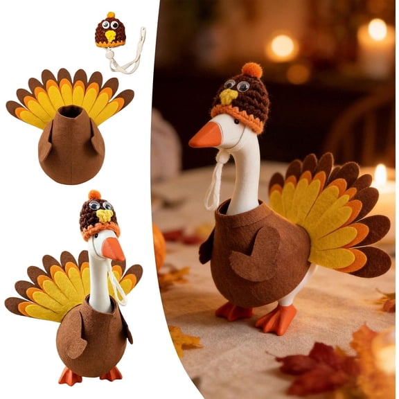 7 Inch Desk Goose Outfits, Thanksgiving Desktop GooseClothes, Fall Desk Goos Outfits,Office Home Table Thanksgiving Party Decor(Without Goose)