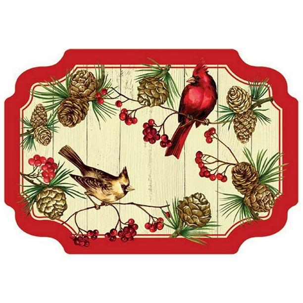 Holiday Cardinals Disposable Paper Placemats 9.75in. x 14in. 100