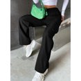 thumbnail image 4 of Frontwalk Ladies Pants Casual Trousers Straight Wide Leg Cargo Women Loose Parachute Pant High-waist Black M, 4 of 5