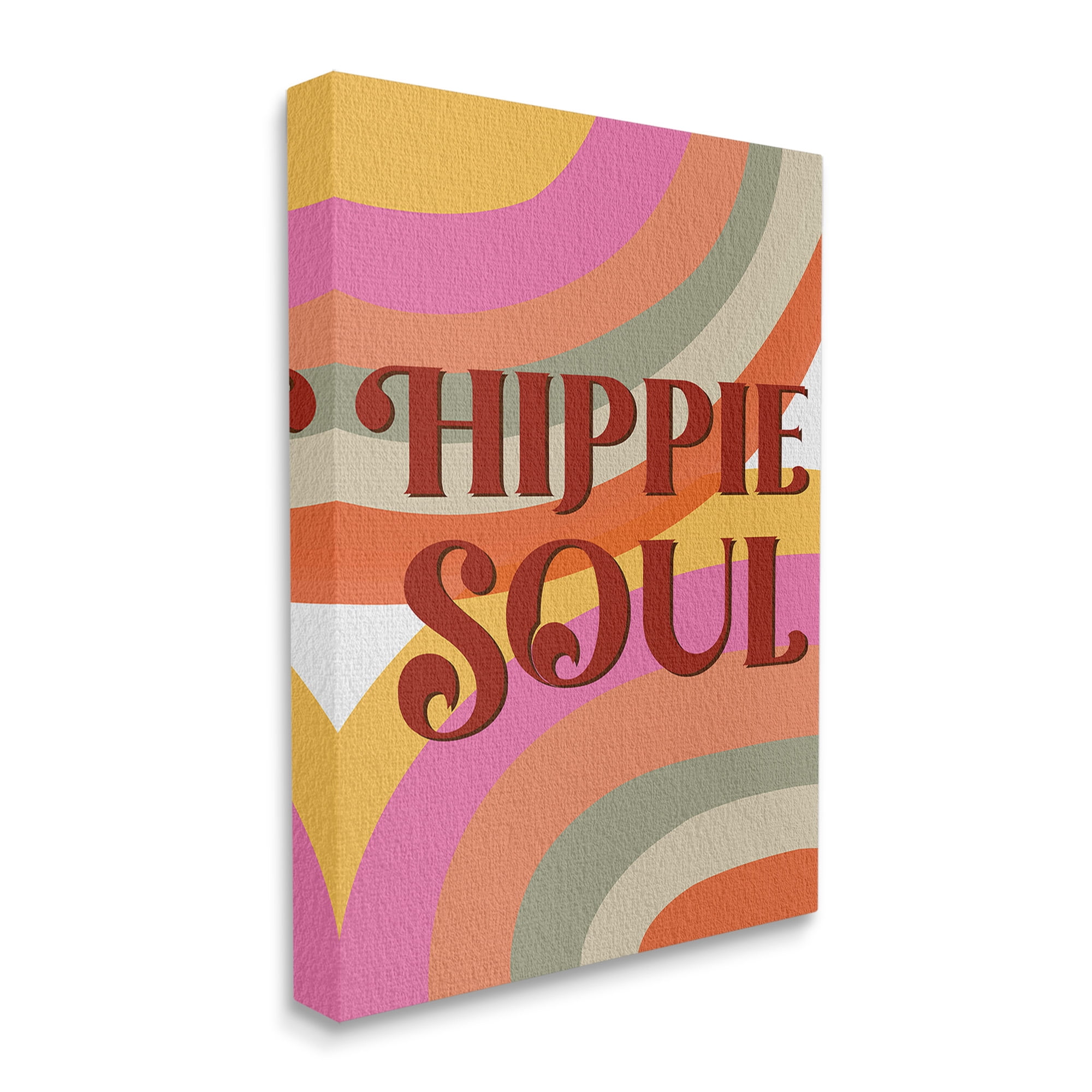 Stupell Industries Hippie Soul Patterned Typography Painting Gallery Wrapped Canvas Art Print Wall Art, 16 x 20