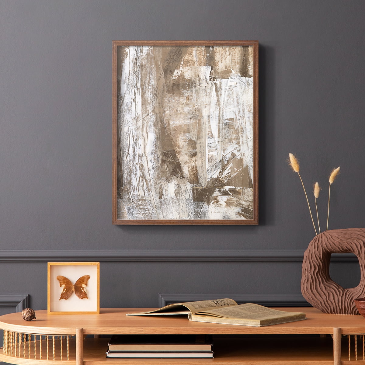 Bronzed I Framed Print in Brown Solid Wood Framed Print No Nail Hanging