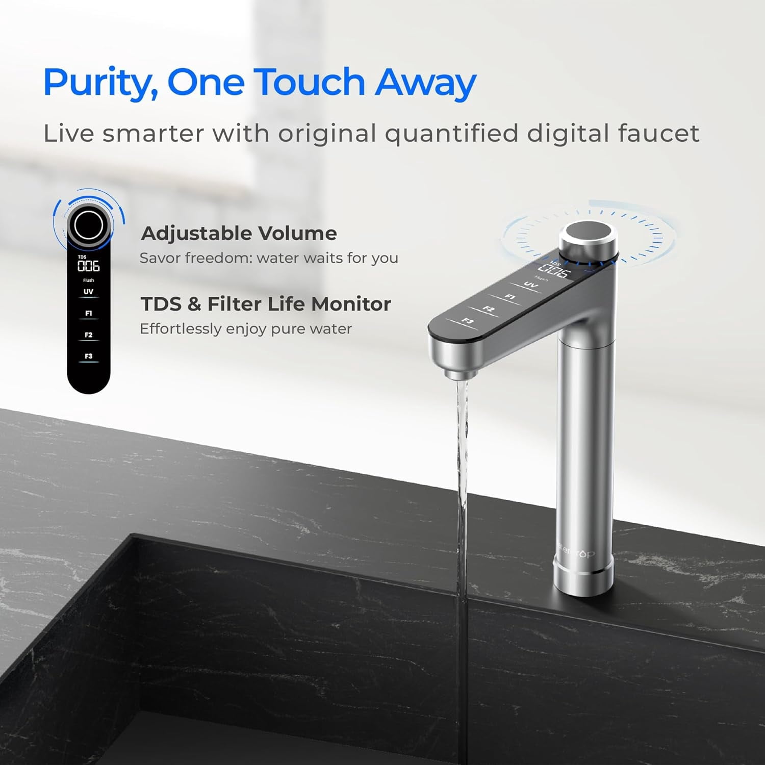 Waterdrop X16-Alkaline Reverse Osmosis Water Filter, NSF/ANSI 42&58&372 Certified, 1600 GPD RO System, 11-Stage Filtration, UnderSink, 3:1 Pure to Drain, Alkaline Mineral pH+, Stainless Steel Faucet