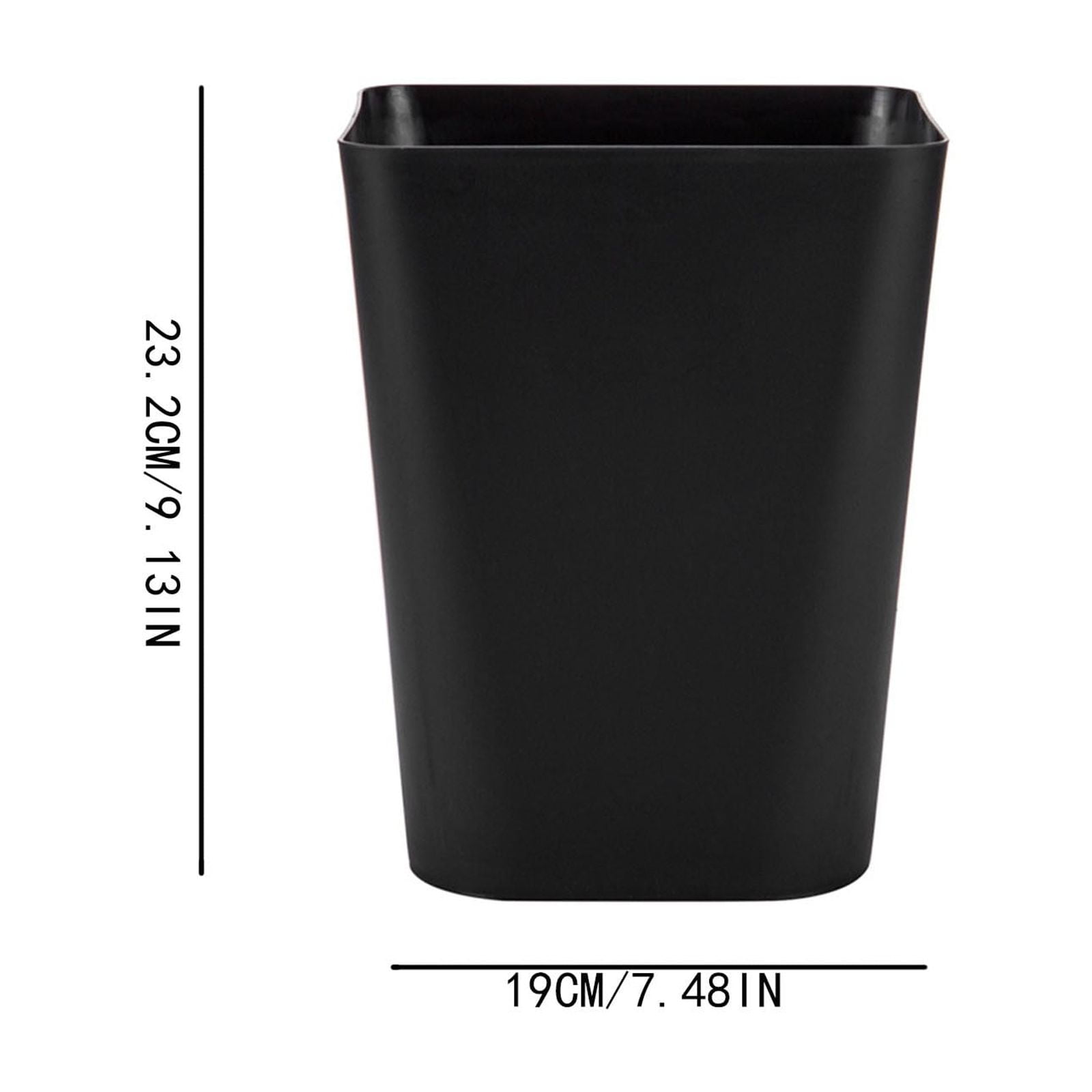 2 Gallon Wastebasket,Plastic Small Trash Can Wastebasket,Rectangular Commercial Office Wastebasket,Garbage Container Basket for Bathrooms,Laundry Room,Kitchens,Offices,Dorms(Black)