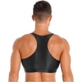 thumbnail image 5 of Traje de baño Sexy para hombre, Tops brillantes con cuello en U, Tops cortos sin mangas de Color sólido, camiseta sin mangas, ropa para discoteca, Tops deportivos para gimnasio y Fitness, 5 of 5