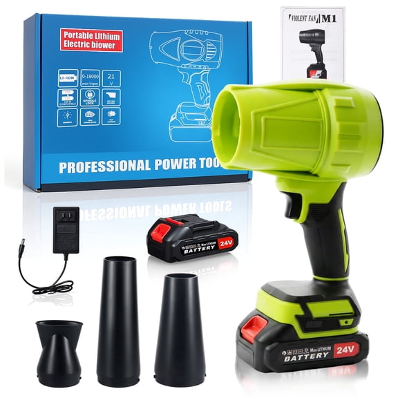 KingFurt Cordless Leaf Blower, High-Speed Dust Blower,24V Turbine blower with Extended Nozzle, for Patio Cleaning Lawn Care Blowing Leaves and Dust