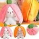 thumbnail image 5 of Lindo muñeco de peluche de conejo de fresa transformado, conejo de zanahoria, muñeco de fruta pequeño, conejito, 5 of 7