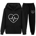 thumbnail image 4 of Nskgu Girls 2 Piece Outfits Fashion Sweatsuits Hooded Sweatshirt and Sweatpants with Pockets Kids Tracksuit, 4 of 5