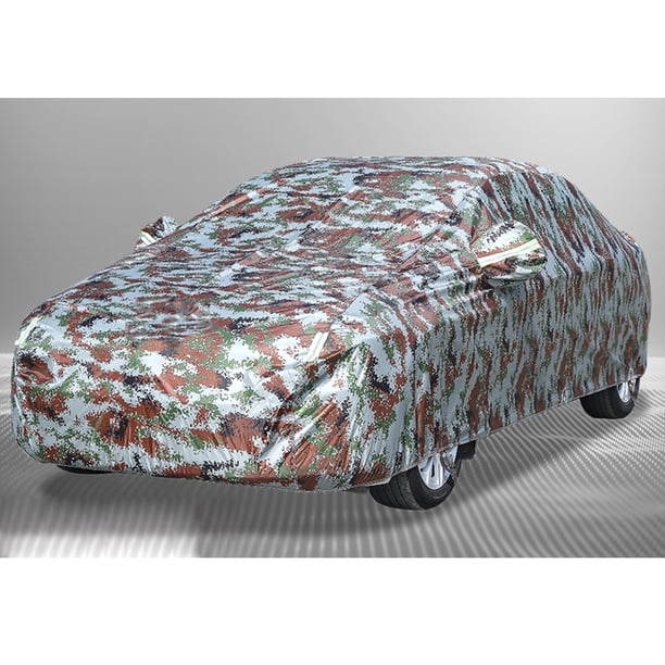 Todo el tiempo de protección solar completo cubierta del coche a prueba de 1 capa de camuflaje Cola Funda Universal para Coche Completa