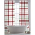 thumbnail image 6 of Retro Christmas Red Green Tartan Plaid Chiffon Sheer Curtains 84 Inches Long, Retro Farm Lattice 2 Rod Pocket Window Treatment Voile Drapes Curtains for Living Room Bedroom,2 Panels, 52x84In, 6 of 9