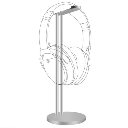 Geekria Aluminum Alloy Headphones Stand for Over-Ear Headphones, Gaming Headset Holder, Desk Display Headphone Hanger with Solid Heavy Base, Compatible with Beats, Sennheiser (Matt Silver)