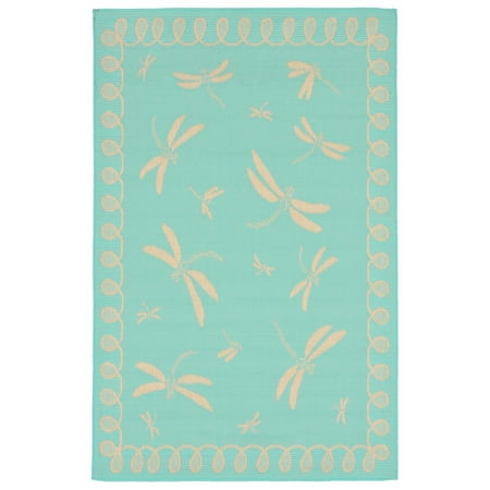 Terrace Patio Rug - Liora Manne Terrace Dragonfly Indoor/Outdoor Rug Blue 39