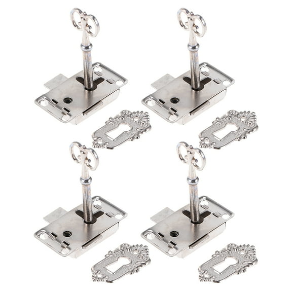 4 Sets Door Hinges Knob Lock Perfect for Jewelry Boxes Latches