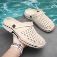thumbnail image 5 of HNMKIU Outdoor Slippers for Men for Indoor Home Use with Closed Toe on Design EVA Beach Sandals for Summer Relaxation Comfortable Mens Shoes 02_Beige,39, 5 of 9