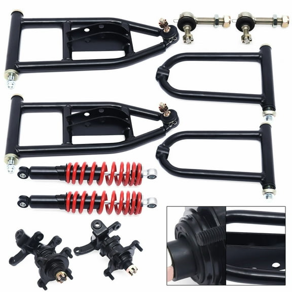 Front Suspension Swing Arm Kit, Upper/Lower Swing Arm Fits for ATV Quad Bike Buggy Go Kart