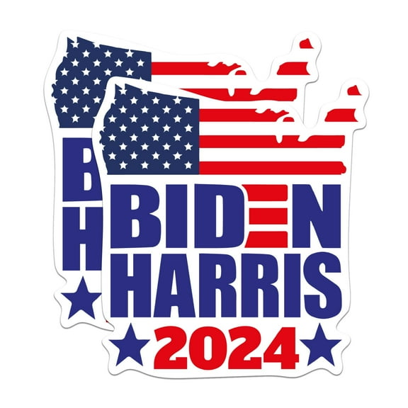 (2 Pack) Biden Harris 2024 Stickers - 2024 Election - Biden for President - 5 Inches On Longest Side - Premium Vinyl - for Cars, Trucks, Skateboards, Laptops - Made in USA - BMCS0806