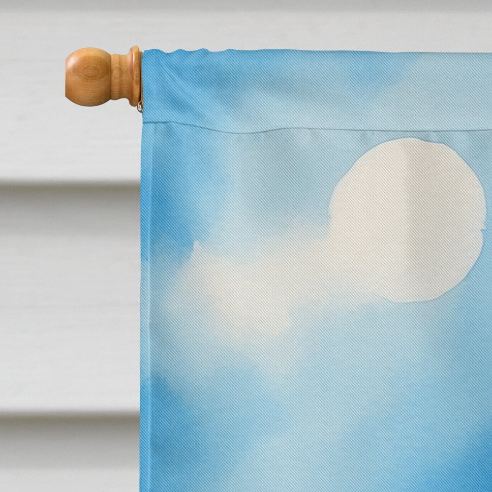 Samoyed in Sunflowers House Flag 28 in x 40 in