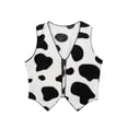 thumbnail image 2 of renvena Unisex Kids Cow Cosplay Costume Soft Flannel Vest Cow Printed Waistcoat Tops Size 2-16 Black&White 4, 2 of 7