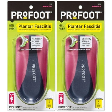 PROFOOT Plantar Fasciitis Orthotics, Women's 6-10, 2 Pairs